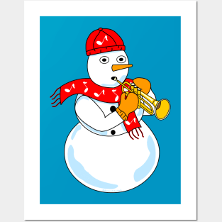 Trumpet Snowman Posters and Art